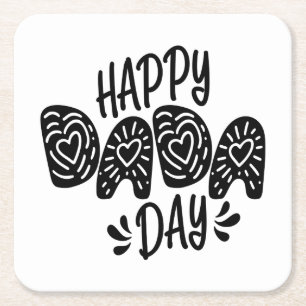 Porta-copo De Papel Quadrado Feliz Dia de os pais Feliz do Dia Dada   PORTA COP