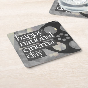 Porta-copo De Papel Quadrado feliz dia nacional do cinema