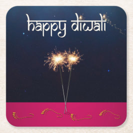 Porta-copo De Papel Quadrado Feliz Diwali com espasmos - Porta copos de papel