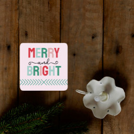 Porta-copo De Papel Quadrado Feliz e Natal brilhante