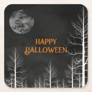 Porta-copo De Papel Quadrado Feliz Festa de Halloween Dark Woods