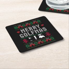 Porta-copo De Papel Quadrado Feliz Golfe Golfe Golfe Golfe no Natal Feio