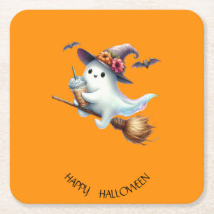 Porta-copo De Papel Quadrado Feliz Halloween
