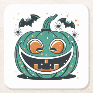 Porta-copo De Papel Quadrado Feliz Halloween! Esculpa uma Abóbora!
