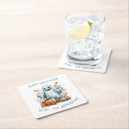 Porta-copo De Papel Quadrado Feliz Halloween que Fantasma