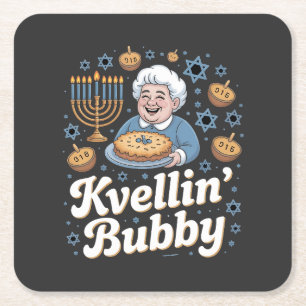 Porta-copo De Papel Quadrado Feliz Hanukkah Engraçado Feriado Judeu Kvellin Bub