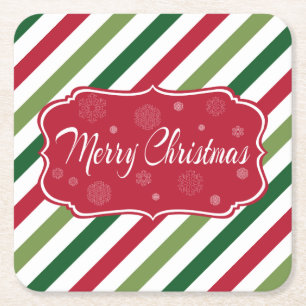 Porta-copo De Papel Quadrado Feliz Natal