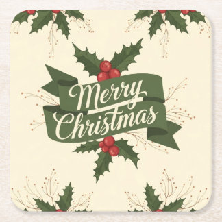 Porta-copo De Papel Quadrado Feliz Natal