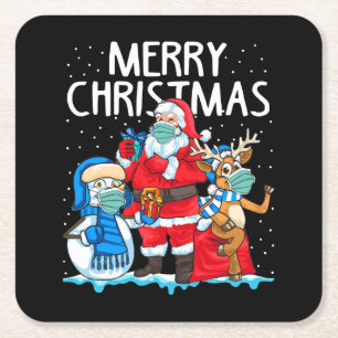 Porta-copo De Papel Quadrado Feliz Natal 2023