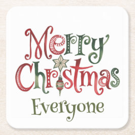 Porta-copo De Papel Quadrado Feliz Natal a todos