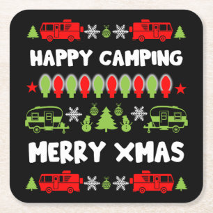 Porta-copo De Papel Quadrado Feliz Natal Caravan