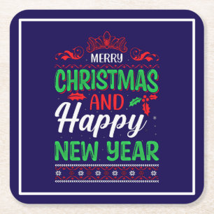 Porta-copo De Papel Quadrado Feliz Natal E Feliz ano novo-61064 Hoodie