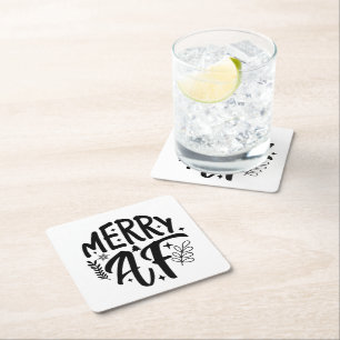 Porta-copo De Papel Quadrado Feliz Natal Engraçado Floco de Neve Natal 