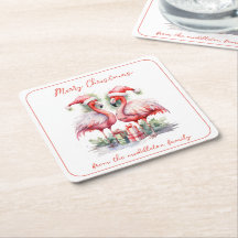 Feliz Natal Flamingos Rosa