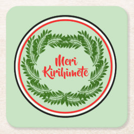Porta-copo De Papel Quadrado Feliz Natal Meri Kirihimete Maori