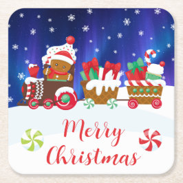 Porta-copo De Papel Quadrado Feliz Natal – Trem de Biscoito
