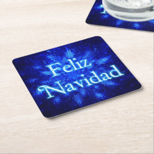 Porta-copo De Papel Quadrado Feliz Navidad - Snowburst