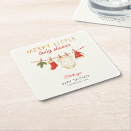 Porta-copo De Papel Quadrado Feliz Pequeno Bebê Chá de fraldas