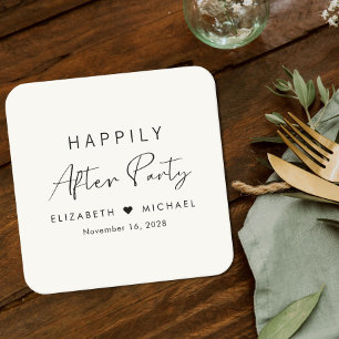 Porta-copo De Papel Quadrado Feliz Sempre Depois da Recepção de casamento de Cr