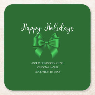 Porta-copo De Papel Quadrado Felizes Feriados Verdes Legais