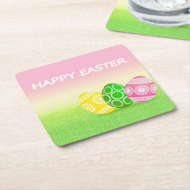 Porta-copo De Papel Quadrado Felz pascoa (Inclinado)
