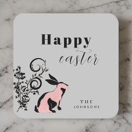 Porta-copo De Papel Quadrado Felz pascoa Coelho Moderno Personalizado