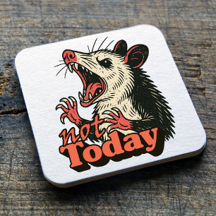 Porta-copo De Papel Quadrado Feral Irritado Possum Hoje Não É Tipografia