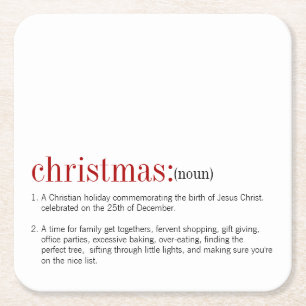 Porta-copo De Papel Quadrado Feriado de Definição de Natal