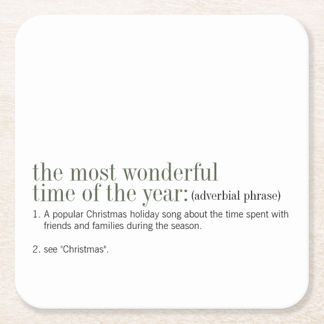 Porta-copo De Papel Quadrado Feriado de Definição de Natal (Frente)