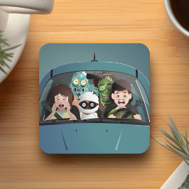 Porta-copo De Papel Quadrado Férias Familiares Engraçadas Pesadelos