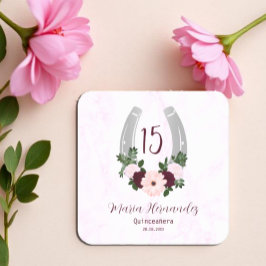 Porta-copo De Papel Quadrado Ferradura Floral Ocidental Quinceanera