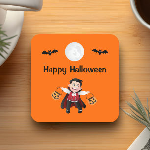 Porta-copo De Papel Quadrado Festa Colorida Laranja Saltando Halloween Kids