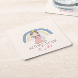 Porta-copo De Papel Quadrado Festa de aniversário da Princesa Bonita