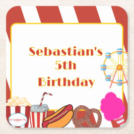 Porta-copo De Papel Quadrado Festa de aniversário de Carnaval Personalizada