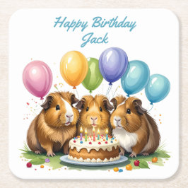 Porta-copo De Papel Quadrado Festa de aniversário de porcos