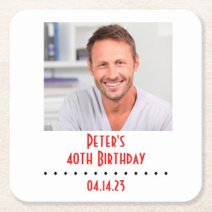 Porta-copo De Papel Quadrado Festa de aniversário feita sob encomenda da foto