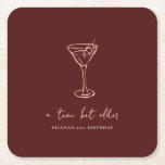 Porta-copo De Papel Quadrado Festa de aniversário Personalizada De Tini Bit Mai<br><div class="desc">Adicione um toque de na moda à sua celebração com estas portas copos personalizadas do partido de papel, com um design de vidro martini desenhado à mão minimalista. Perfeito para uma festa de aniversário "Tini Bit Older", eles podem ser personalizados com a escolha de texto, cores e fontes para corresponder...</div>