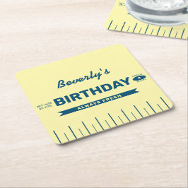Porta-copo De Papel Quadrado Festa de Aniversário Personalizada Retro Butter St