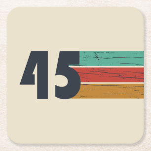 Porta-copo De Papel Quadrado Festa de aniversário vintage de 1945