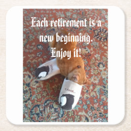 Porta-copo De Papel Quadrado festa de aposentadoria gengibre sapata-dorme