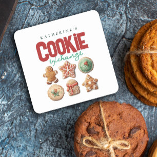 Porta-copo De Papel Quadrado Festa de Bolachas Feriado de Natal