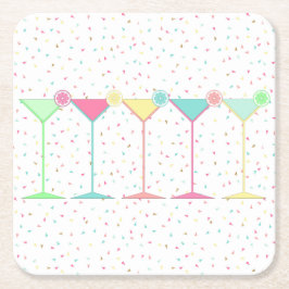 Porta-copo De Papel Quadrado Festa de Celebração com Coquetel de Citrus Martini