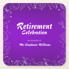 Porta-copo De Papel Quadrado Festa de Celebração de Professores Aposentados