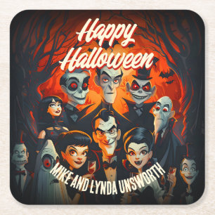 Porta-copo De Papel Quadrado Festa de Dia das Bruxas, Festa de Halloween, figur