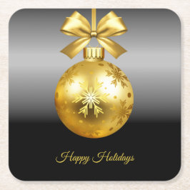 Porta-copo De Papel Quadrado Festa de Enfeite Dourado