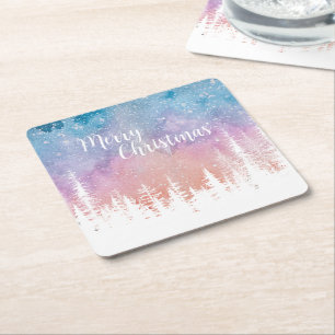 Porta-copo De Papel Quadrado Festa de Feriado do Pinheiro do Natal selvagem da