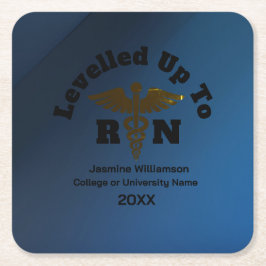 Porta-copo De Papel Quadrado Festa de Formatura RN Navy Paper Coaster