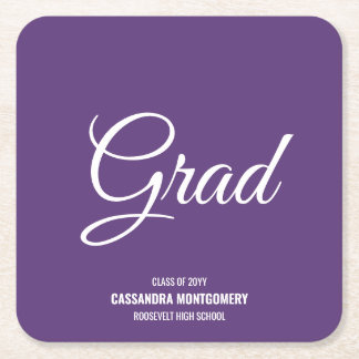 Porta-copo De Papel Quadrado Festa de formatura Roxo Moderna