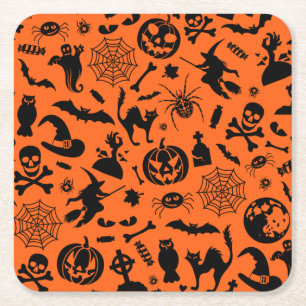 Porta-copo De Papel Quadrado Festa de Halloween Feliz Dia das Bruxas, brincadei