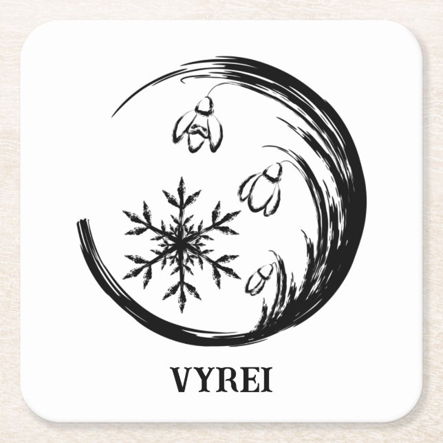 Porta-copo De Papel Quadrado Festa de inverno (Frente)